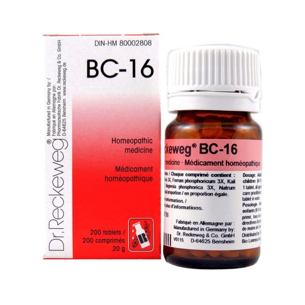 Dr. Reckeweg BC-16 | AL-HAKIM Homeopathic Center Ltd. 670 Highway 7 E, Unit #30. Richmond Hill L4B 3P2 Tel. +1(647) 673-4242